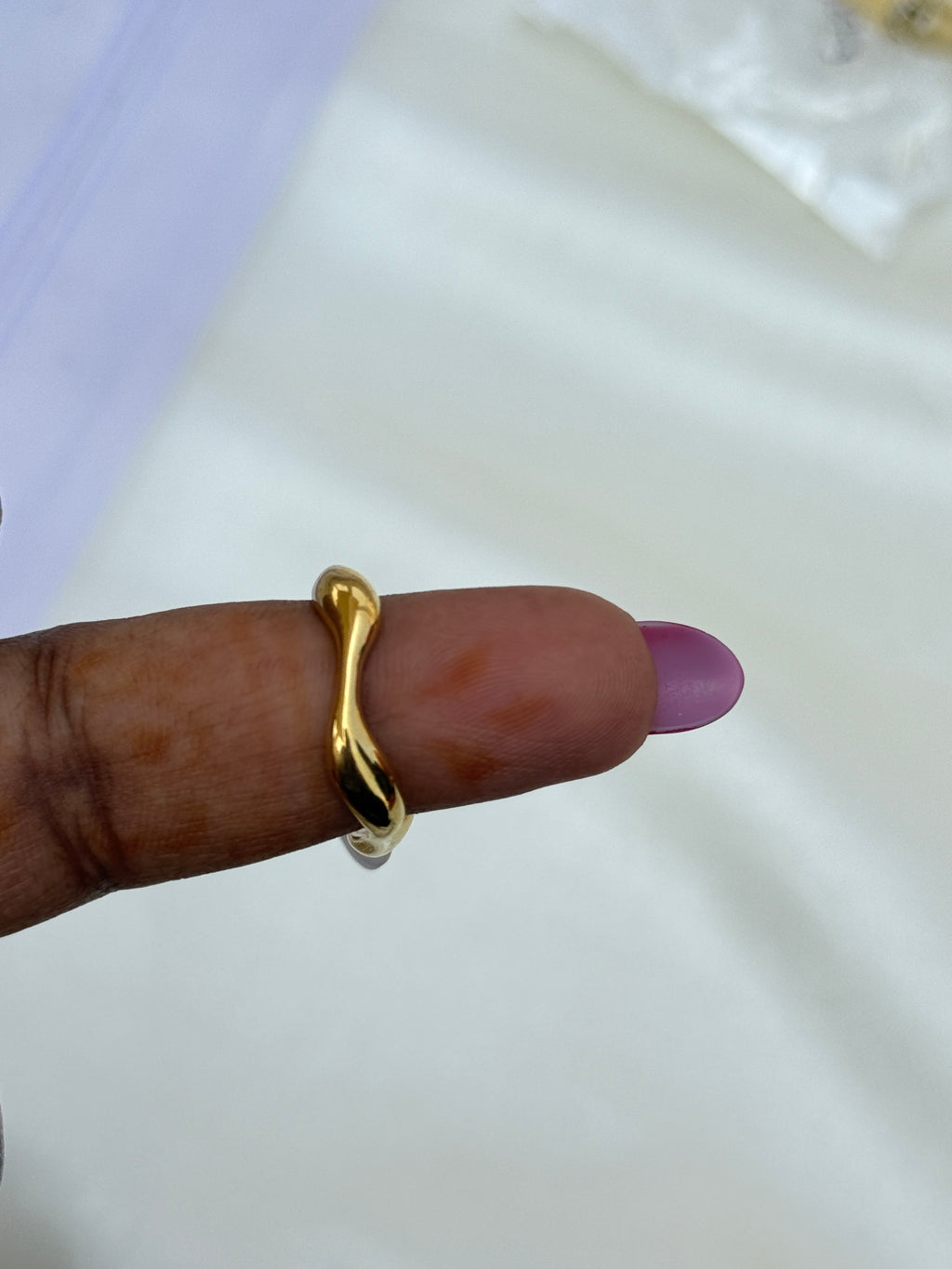 Rg062 anti tarnish square shap finger ring