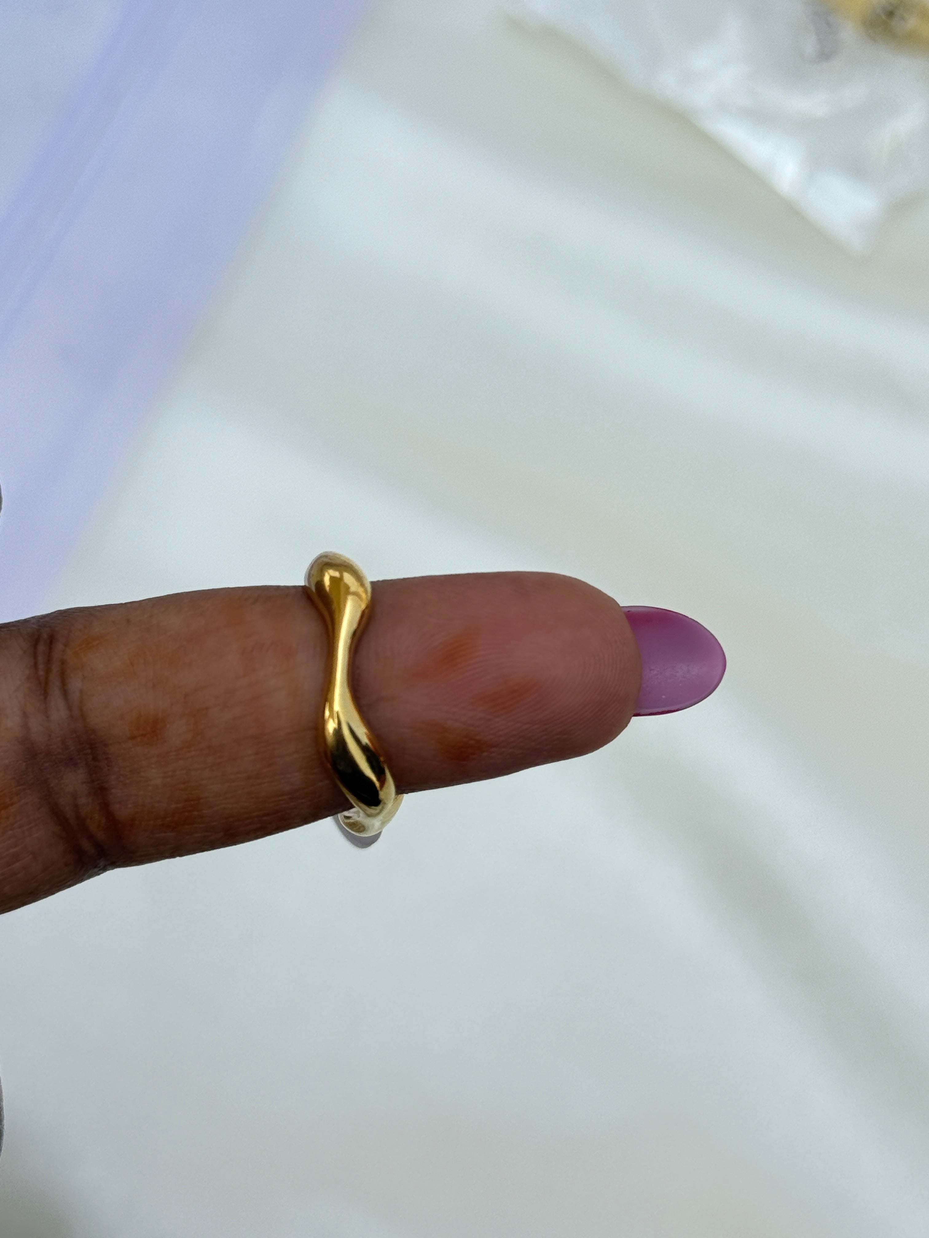 Rg062 anti tarnish square shap finger ring