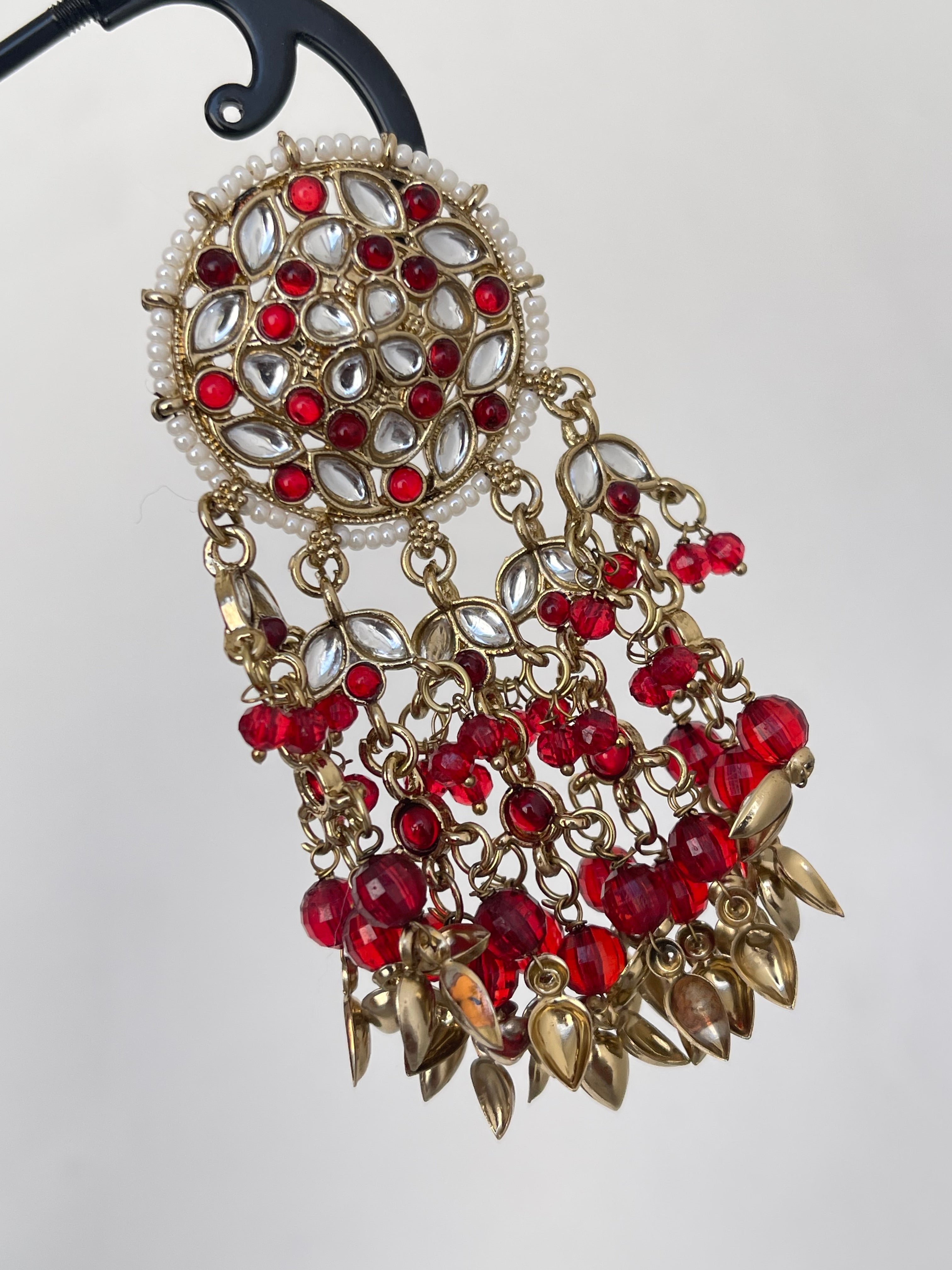 3 inches circle Kundan hanging tassels Meenakari