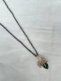 Single line blackbeads with green stone pendant bb1719