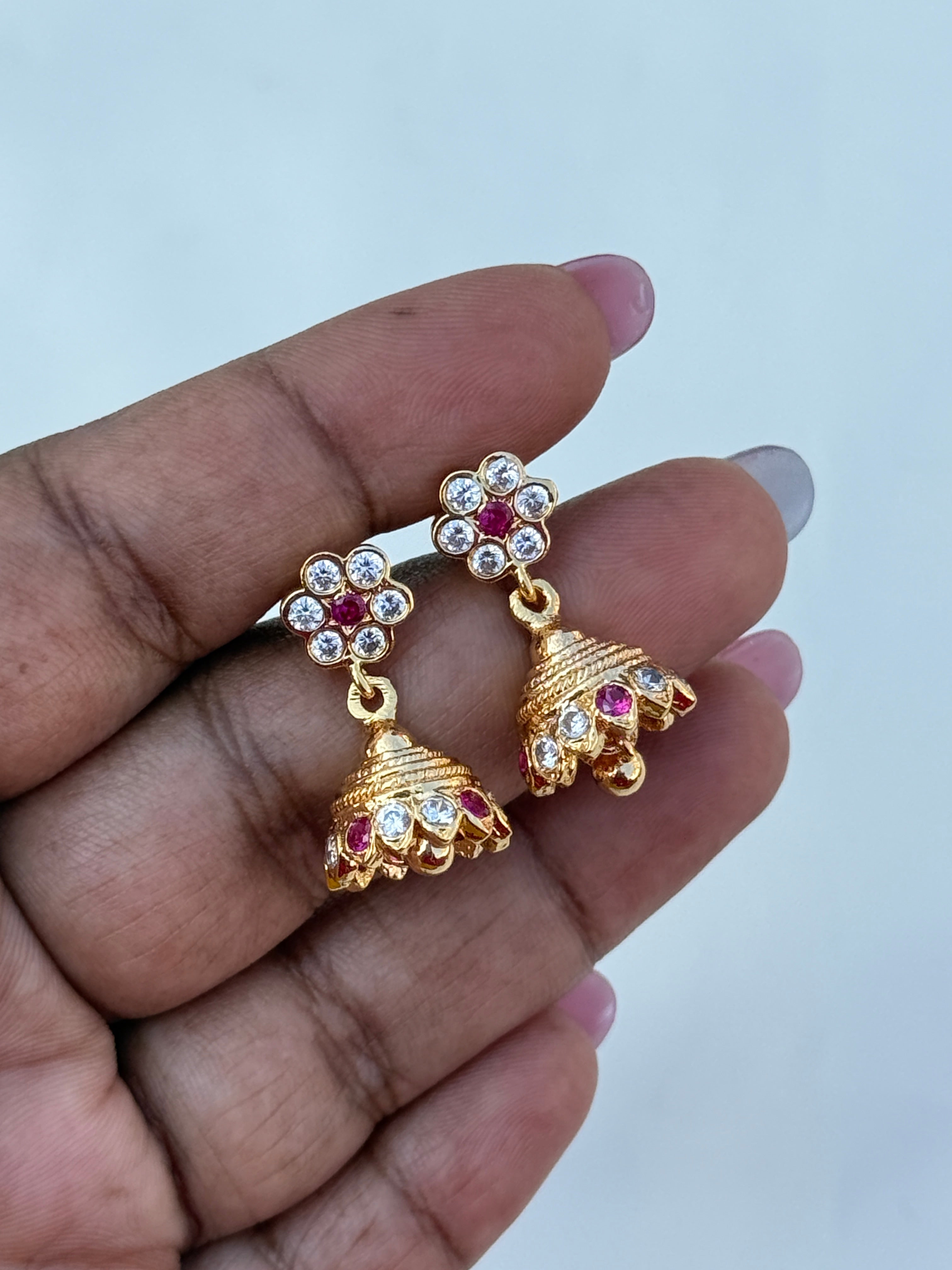 Ph173 panchaloham butta earrings back screw  earrings