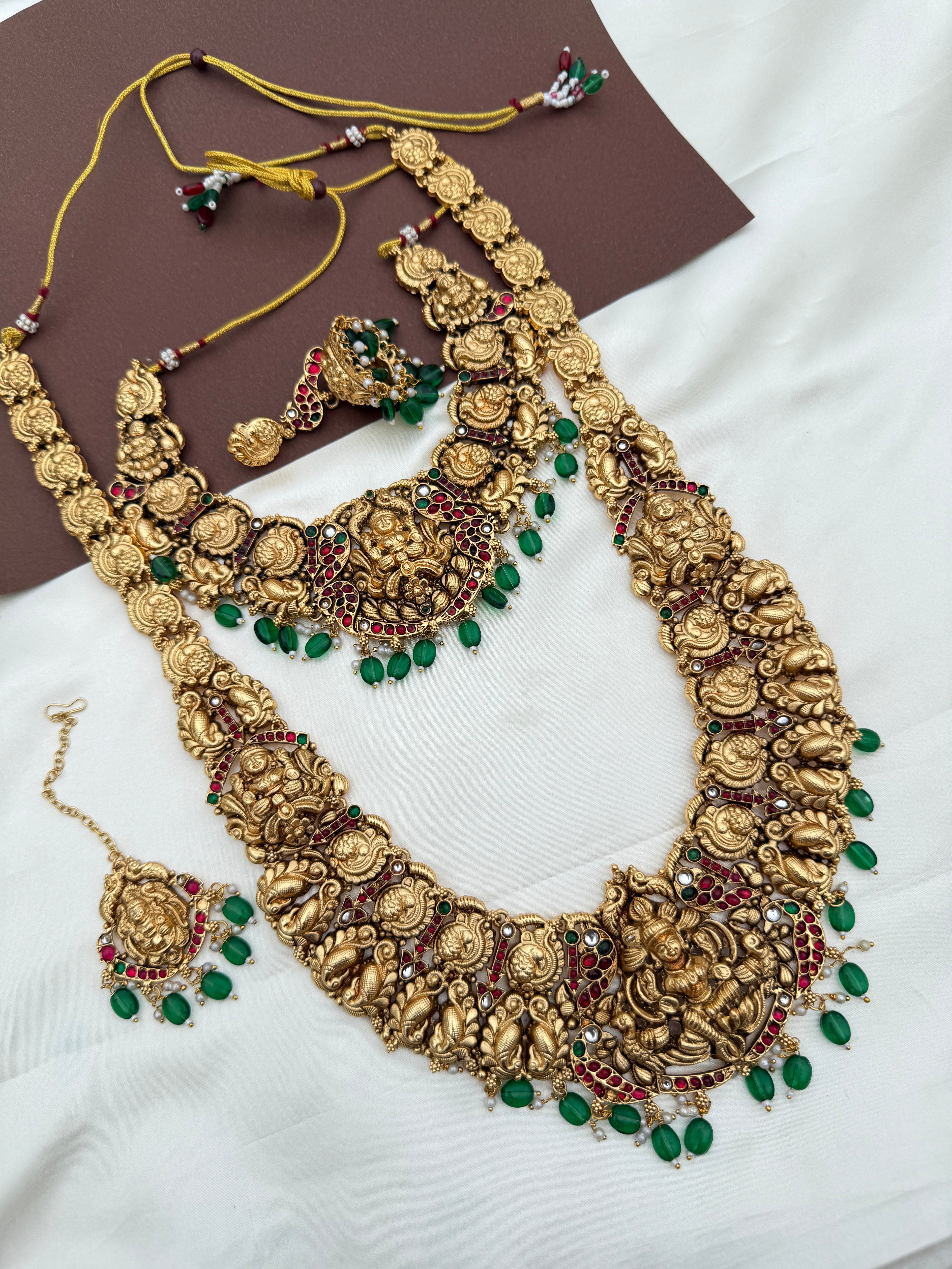 Bs108 heavy lakshmi devi kemp bridal set