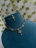 Ns864 flowers white stones pearl bead short neckset with back push earrings