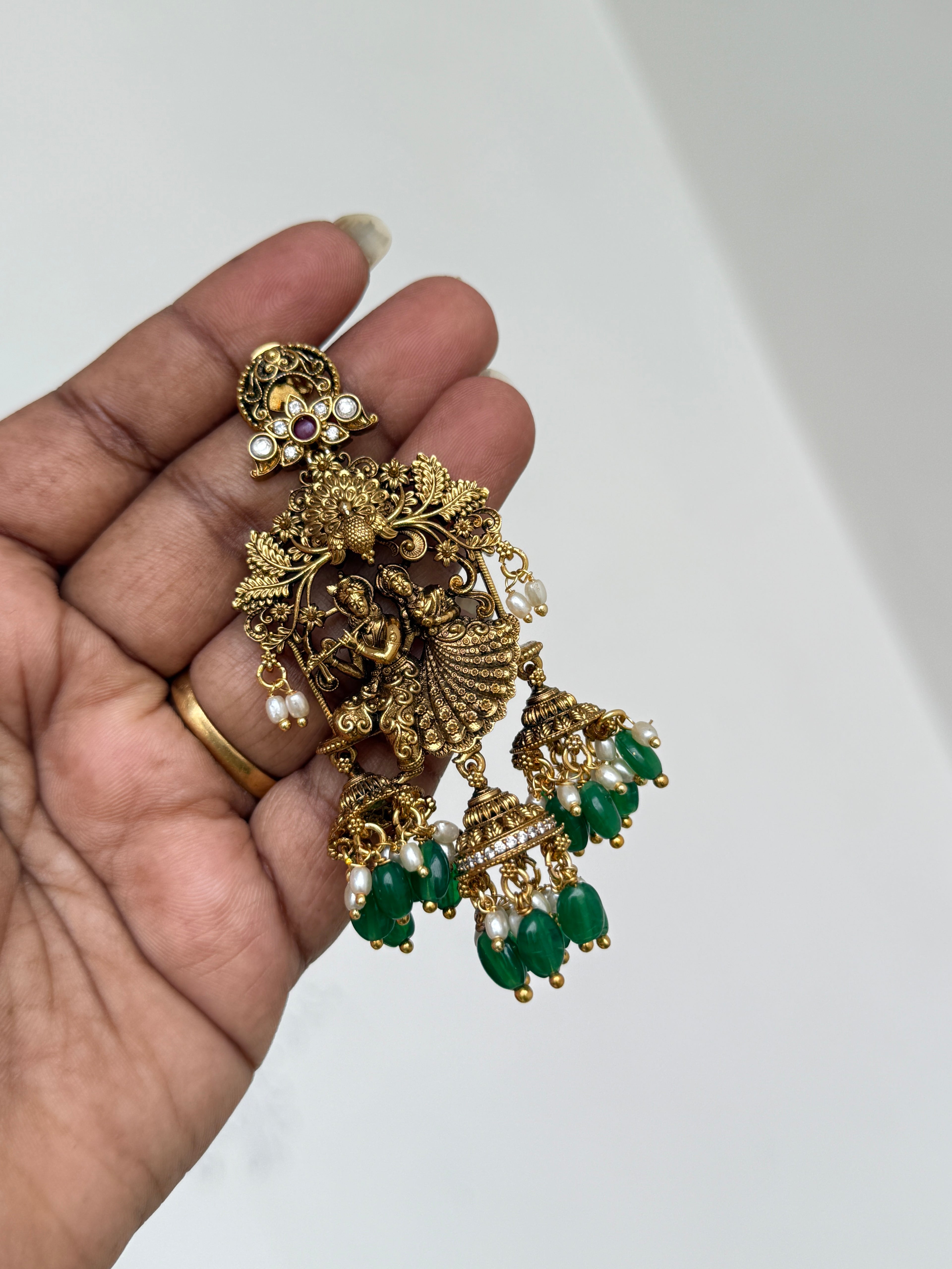 Er135 nakshi radha krishna big size earring