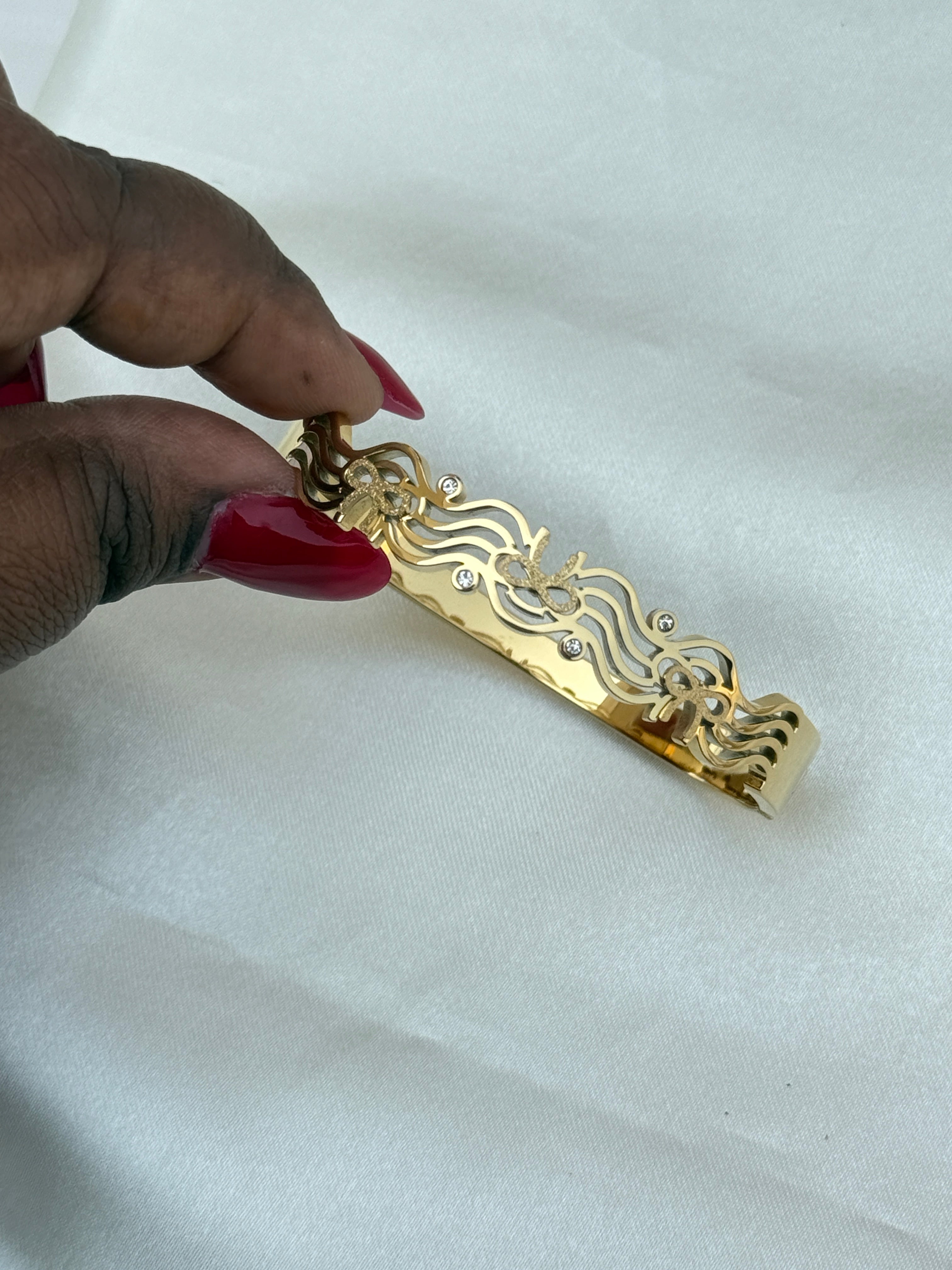 Ab068 anti tarnish openable kada bracelet