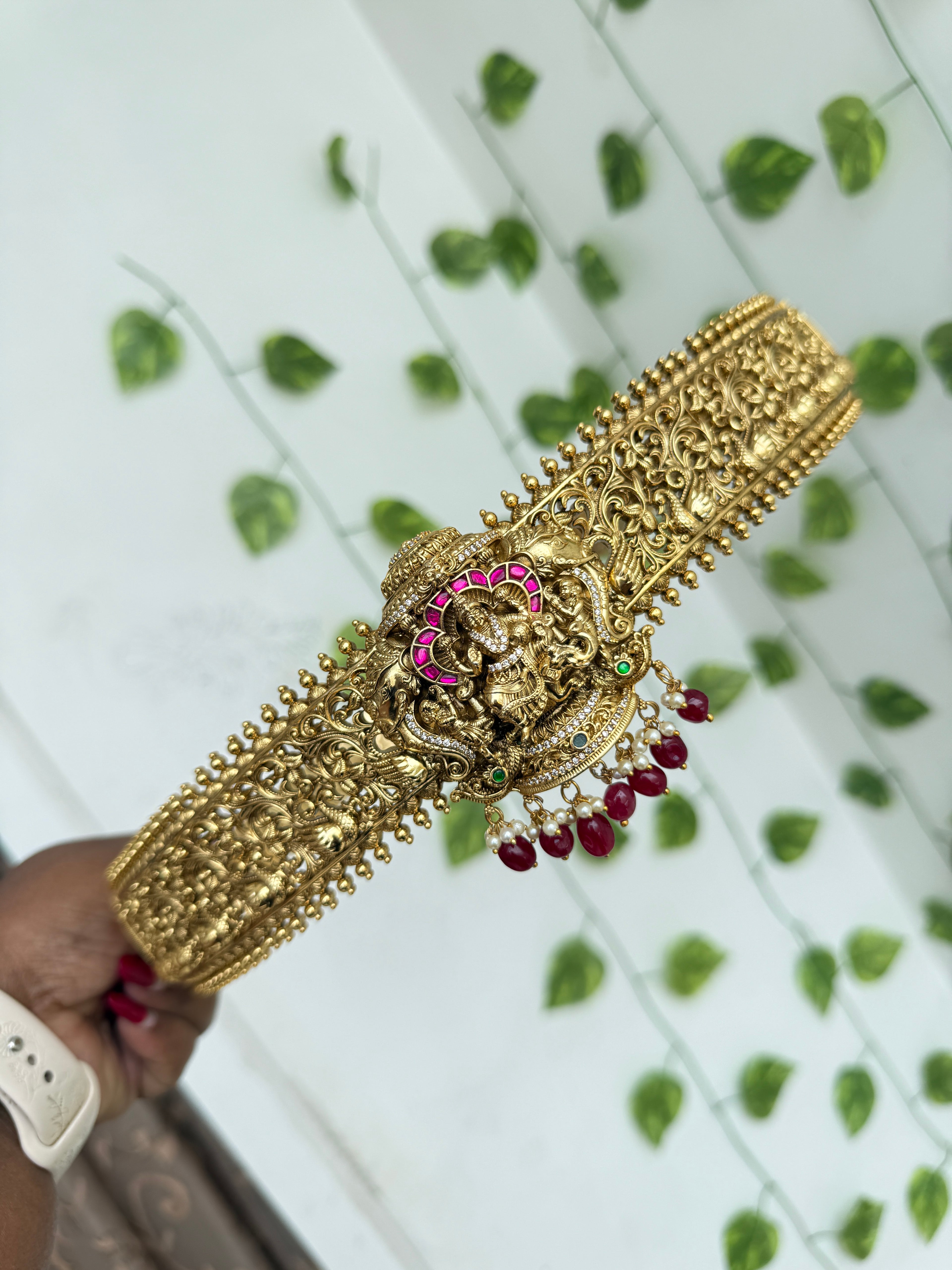 Hb614 Lakshmidevi jadau kundan adults hipbelt