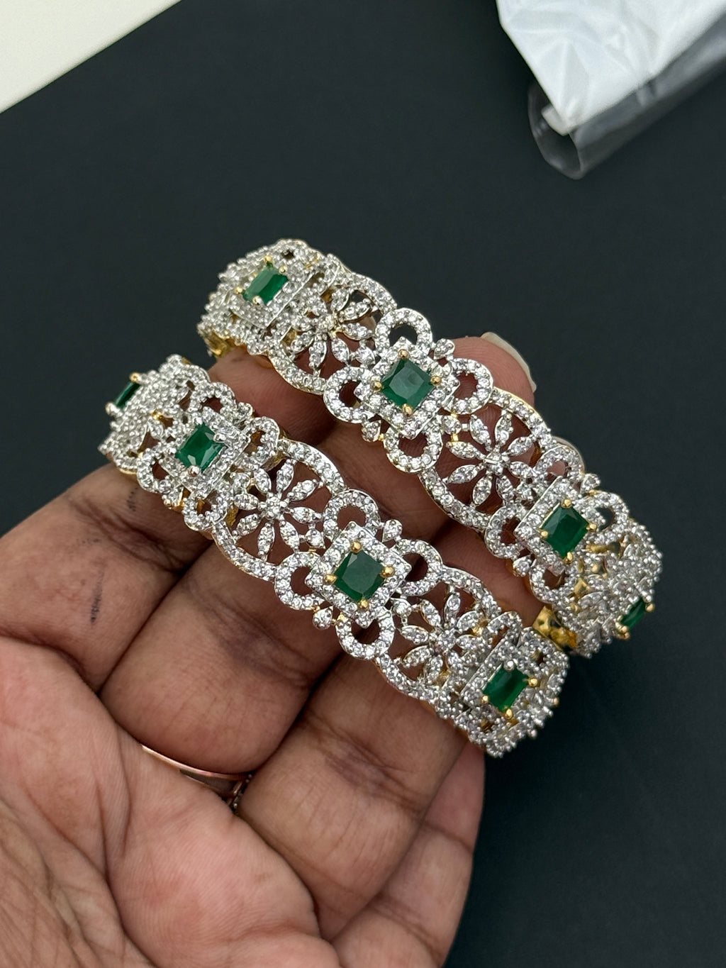 Sb157 flower diamond finishing bangles