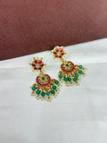 Er114 jadau Kundan chandbali earrings