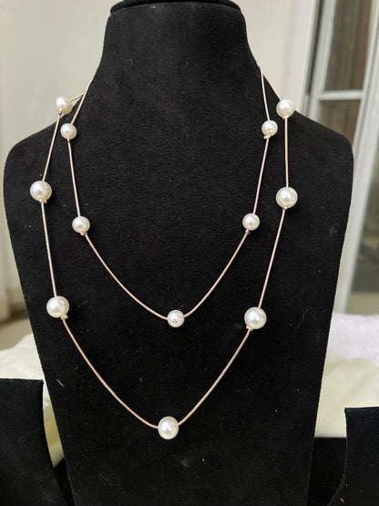 2 layers pearl Western chain