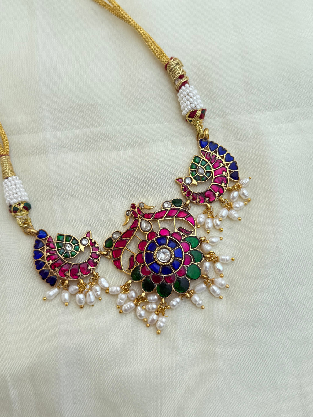 Jk007 rice pearls jadau kundan choker