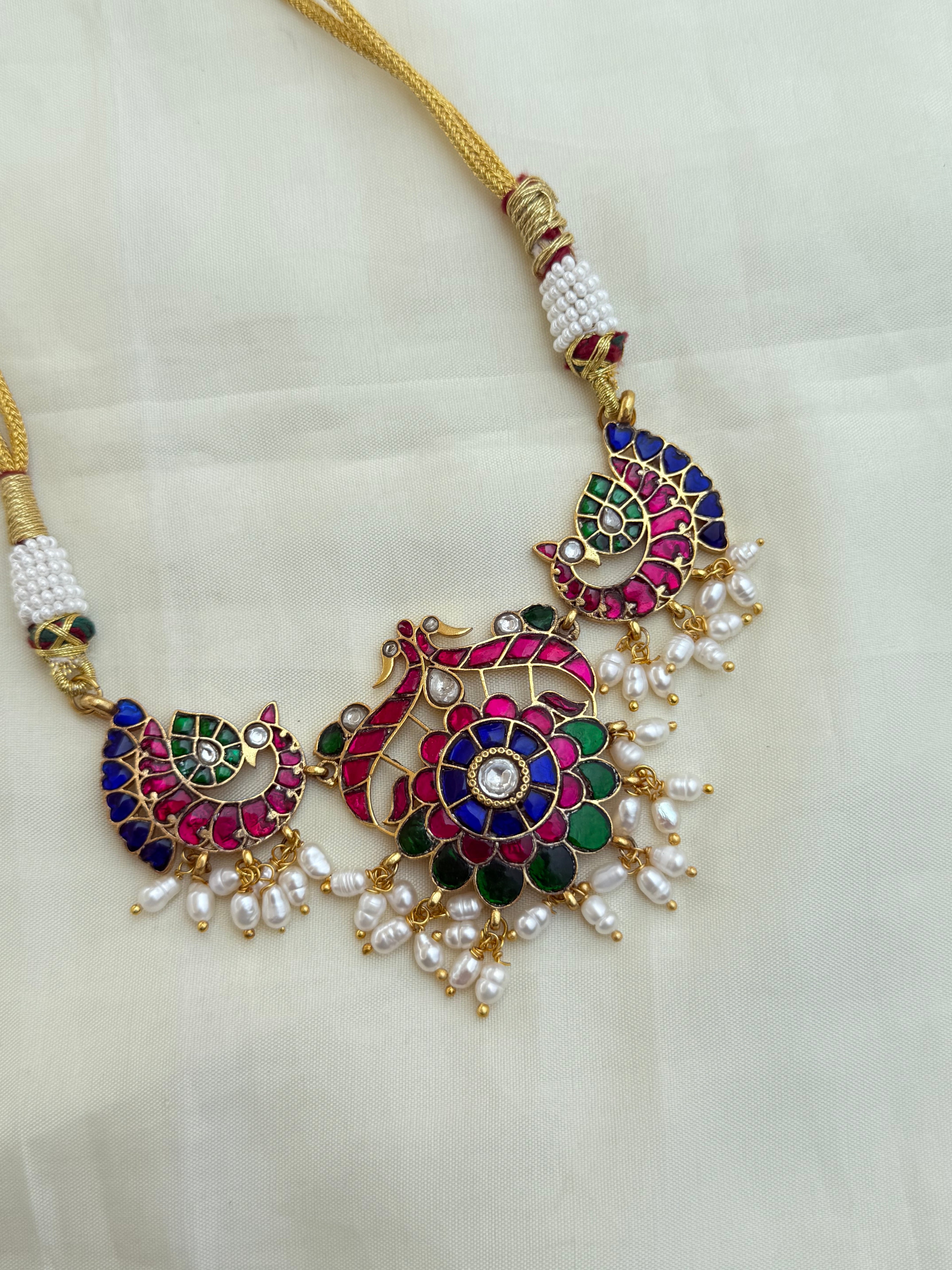 Jk007 rice pearls jadau kundan choker