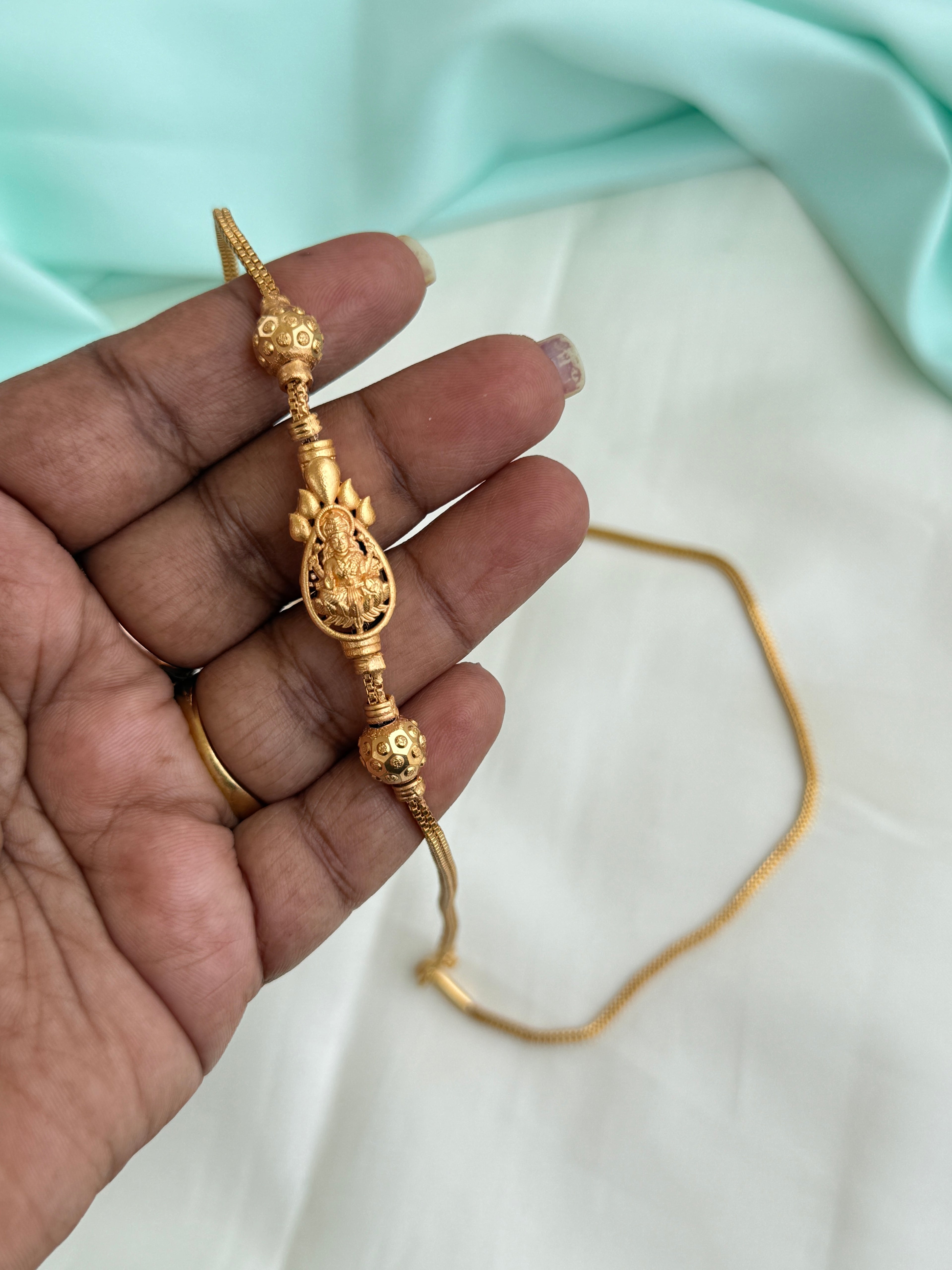 Ph419 panchaloham polished Lakshmidevi 24 1/2 inches thali chains