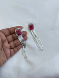 ER147 silver Western tassels