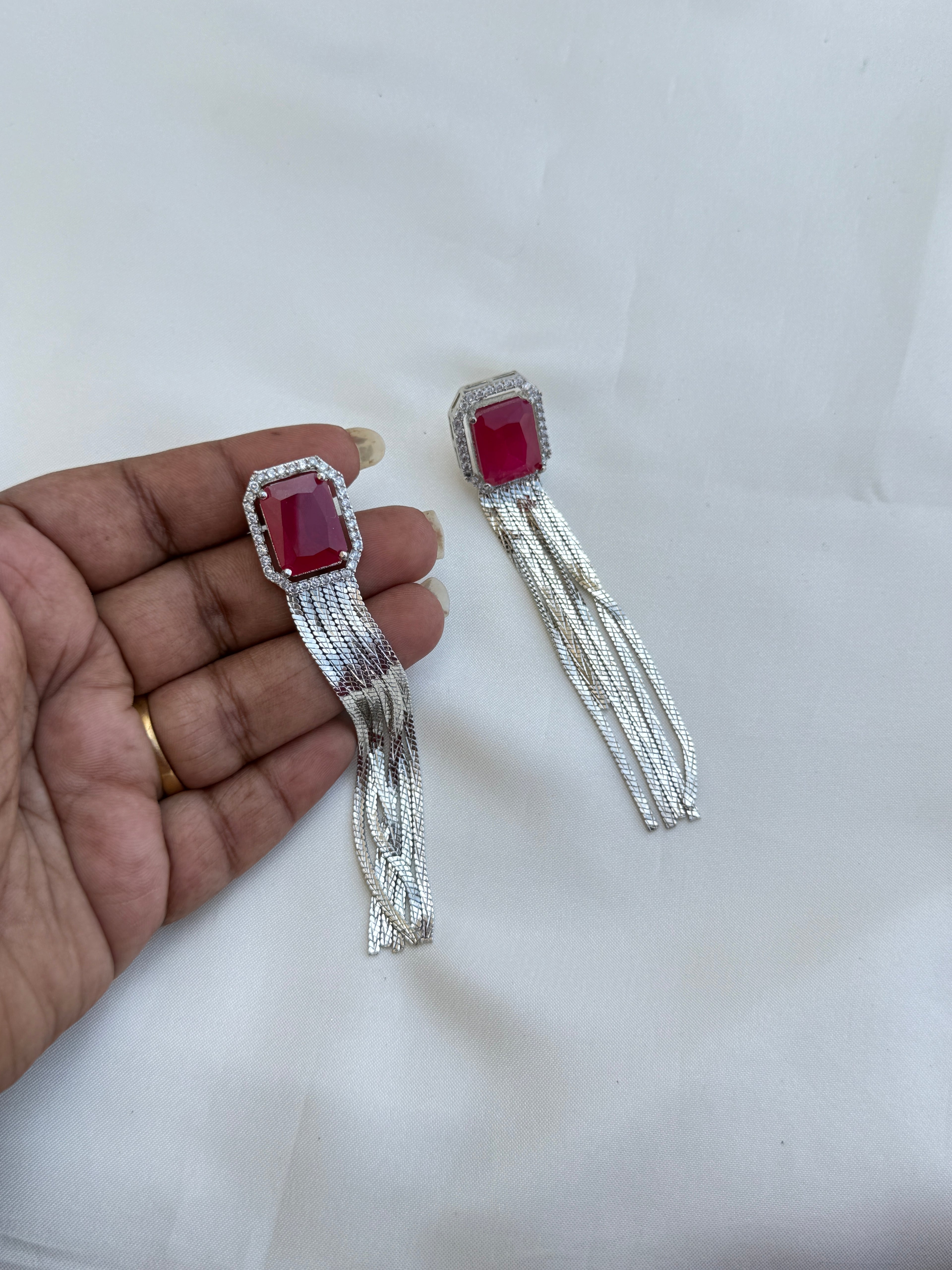 Er147 silver tassels