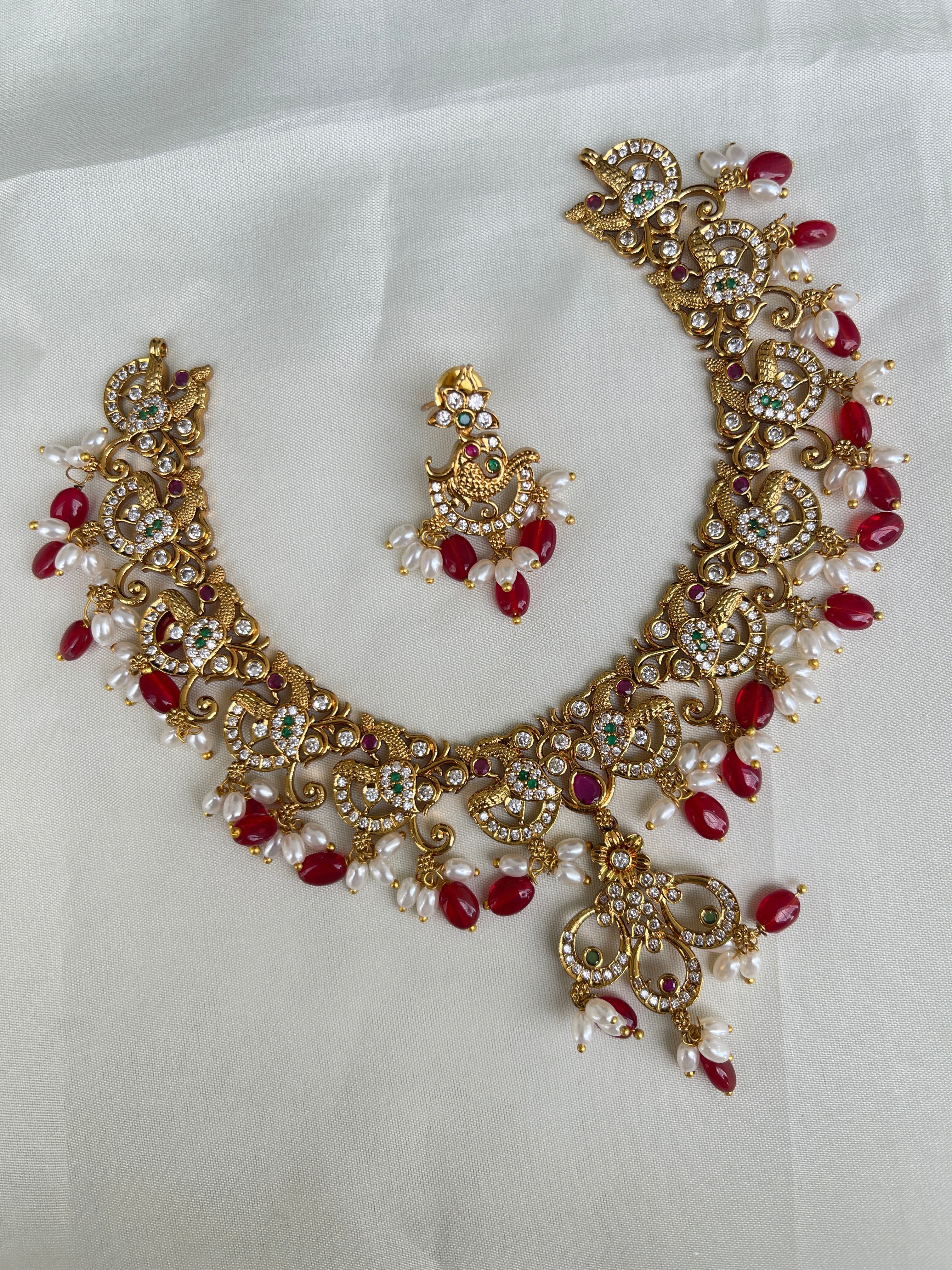 Peacock neckset with Earrings ns338