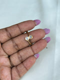 RG068 panchaloham unpolished 2 white stones finger ring