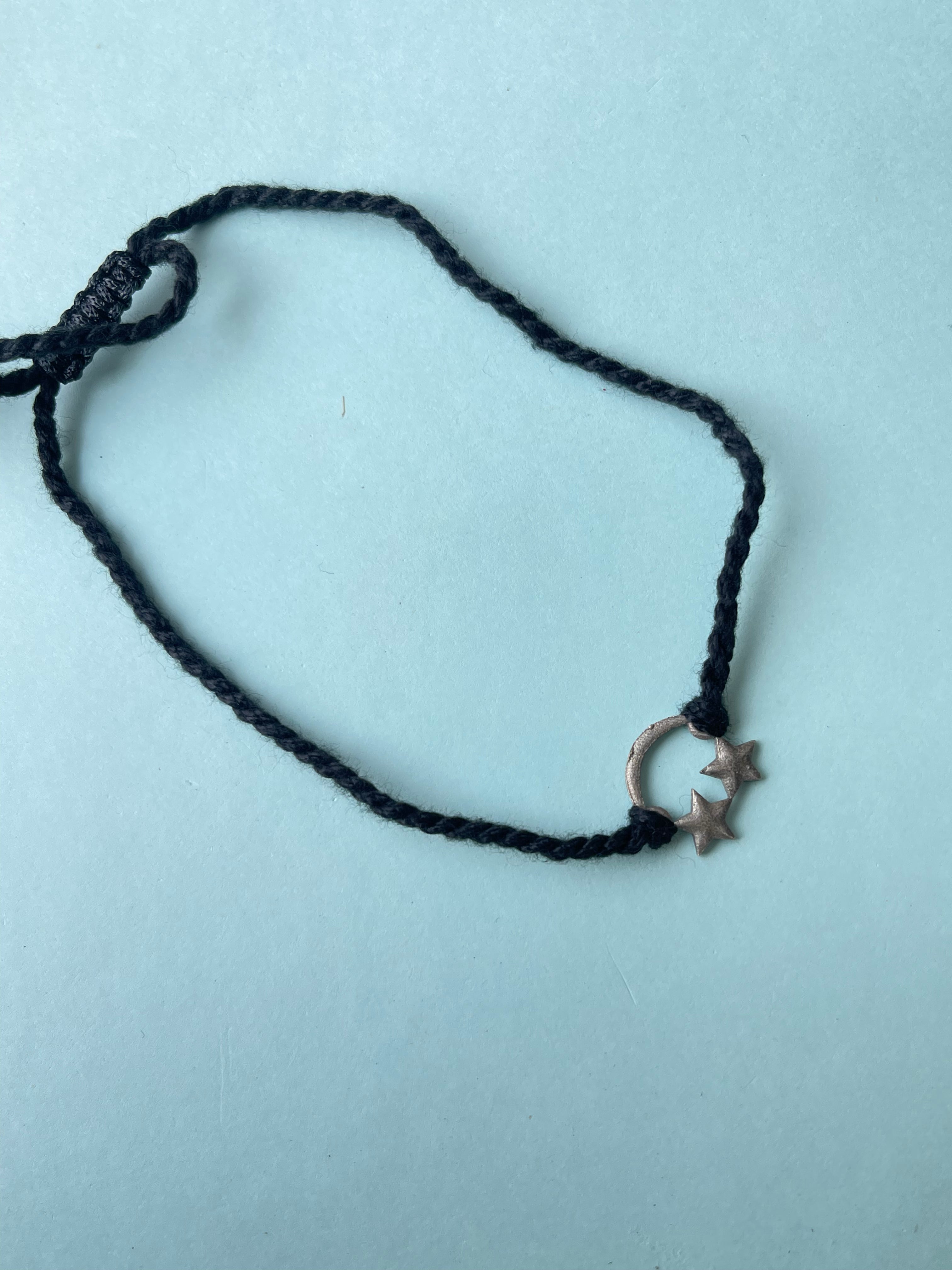 Black thread adjustable anklet