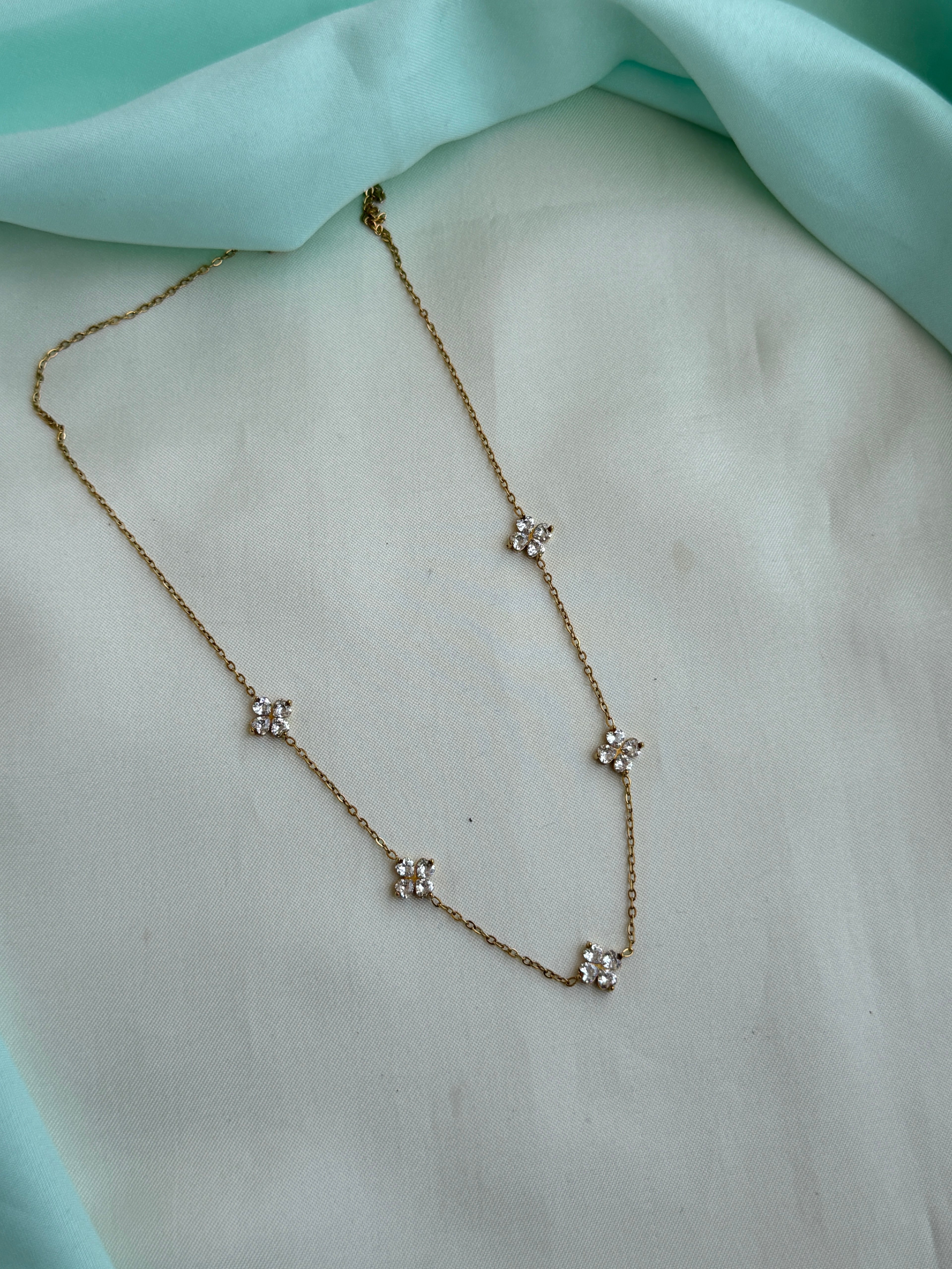 Dc114 anti tarnish flowers 18inches adjustable daily wear chain