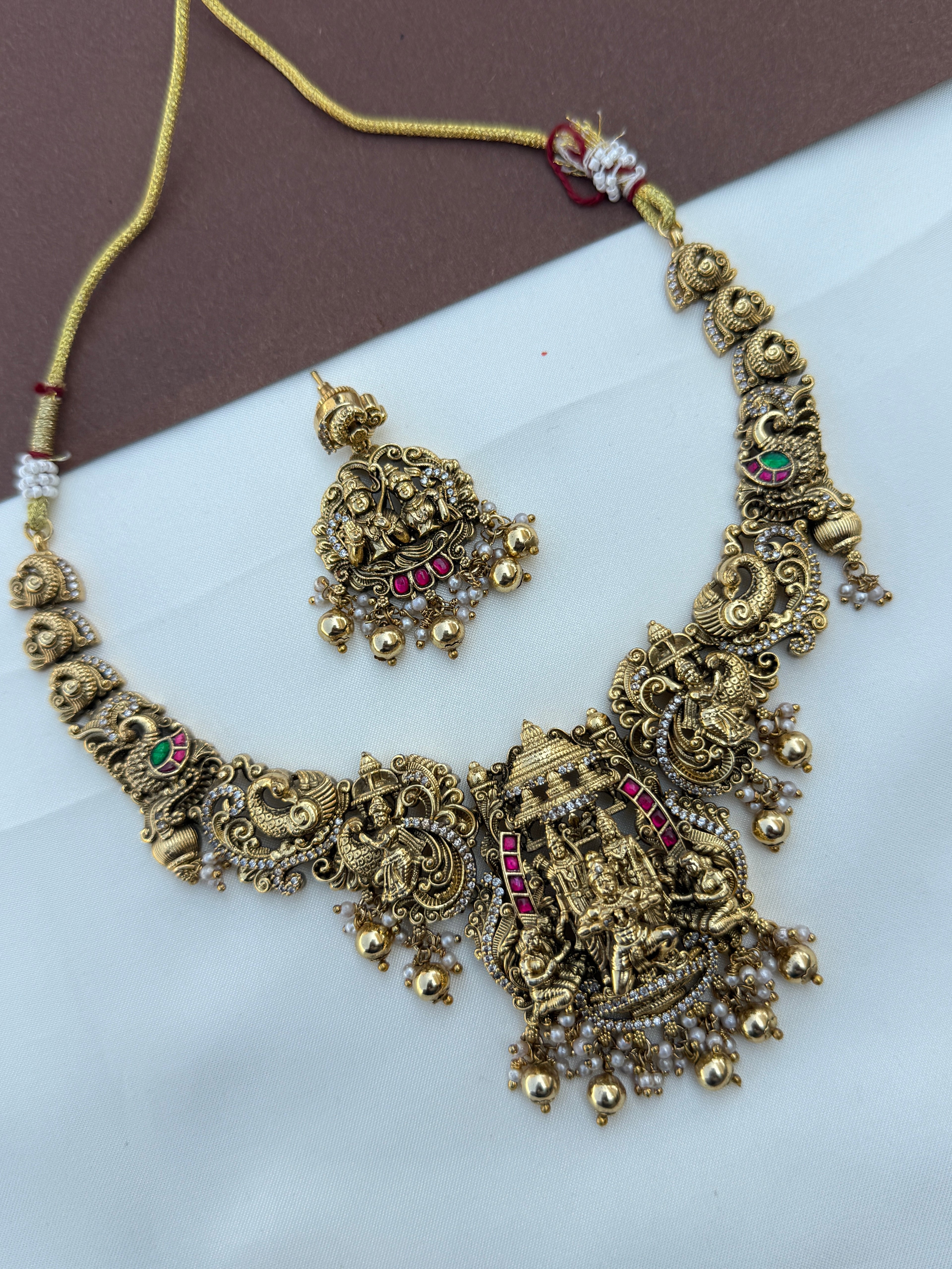 Ns621 lord venkateswara swamy jadau kundan neckset