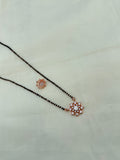 BB604 rose-gold 18 inches Black Beads with studs