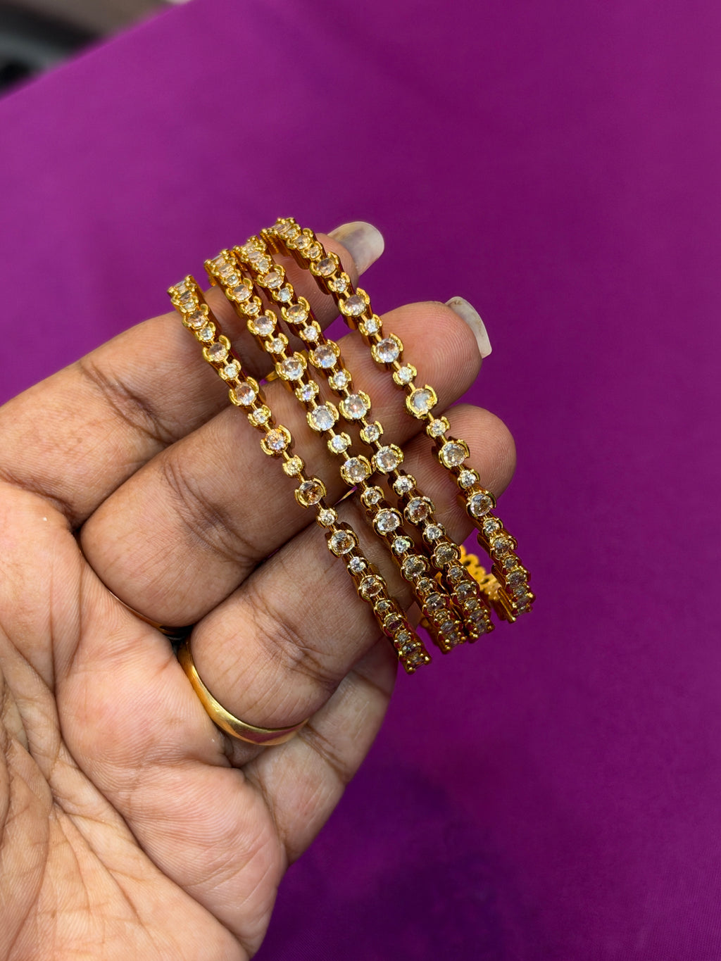 Sb664 diamond replica stones bangles