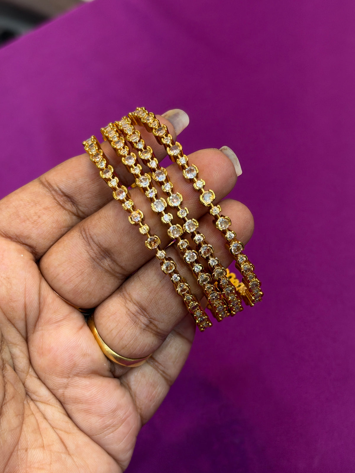 Sb664 diamond replica stones bangles