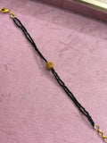 Br0015 2 lines crystal blackbeads with antique ball (6inches)