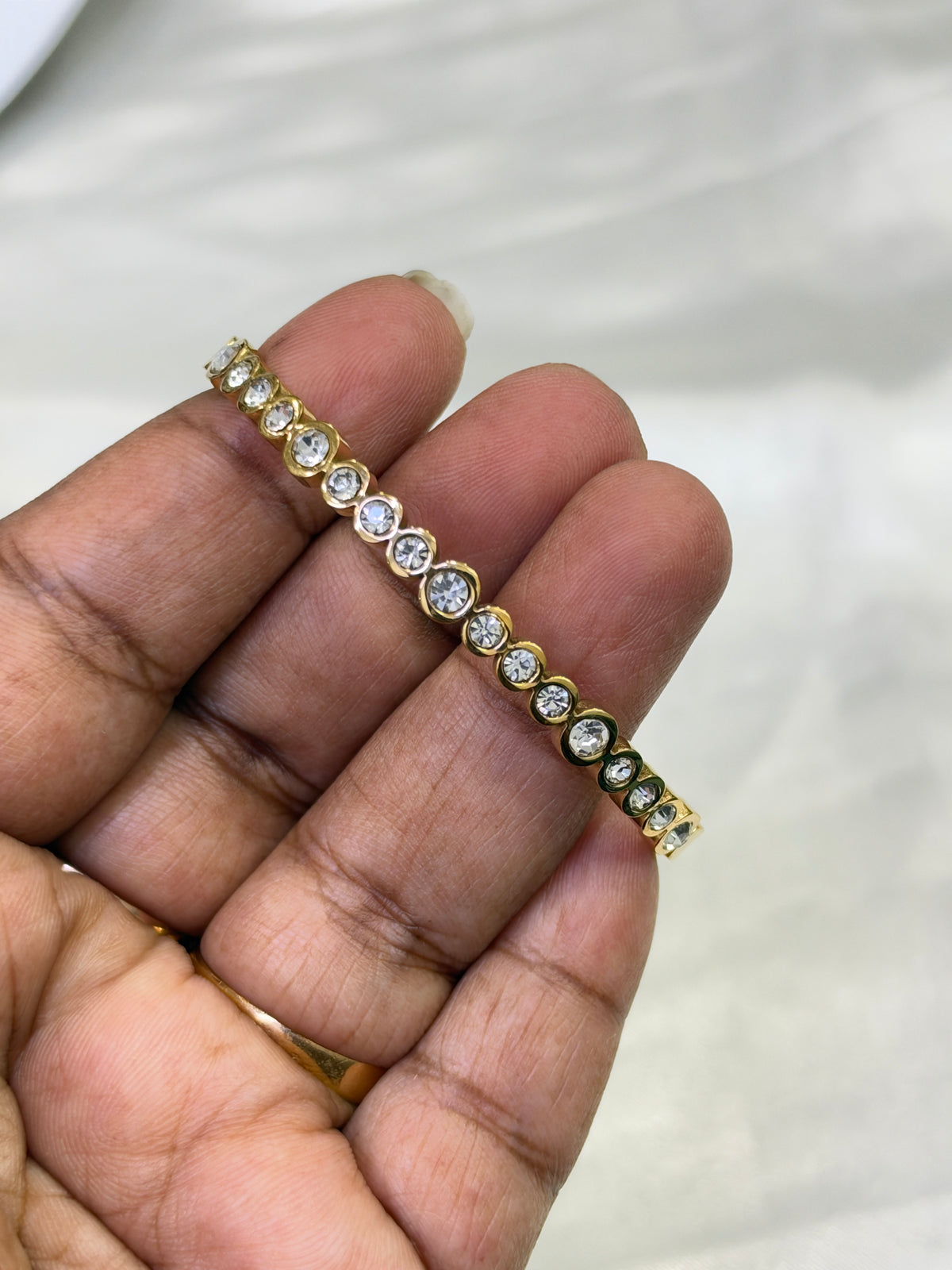 Ab502 anti tarnish full stones 2:0 to 2:2 size kids openable kada bracelet
