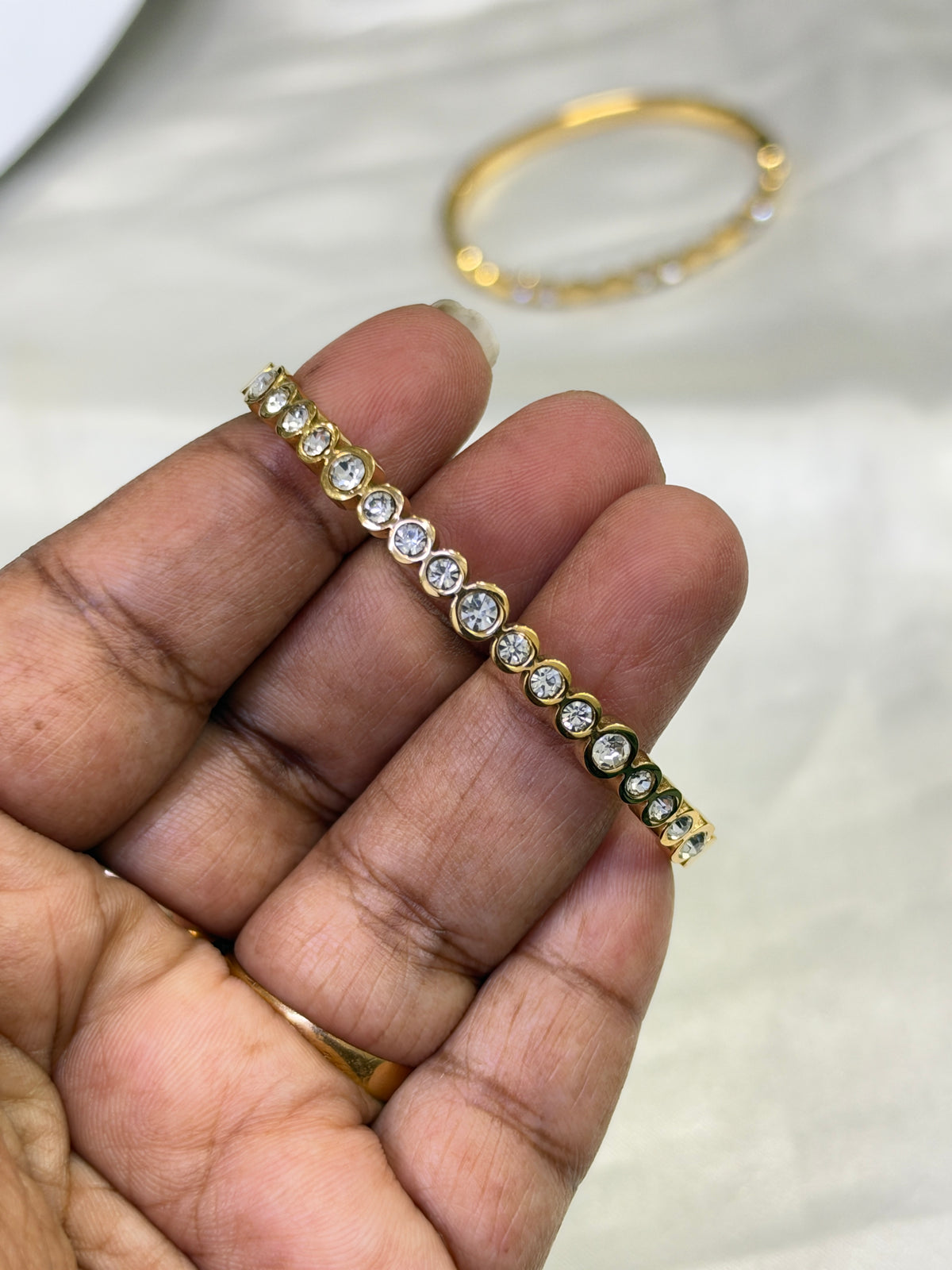 Ab502 anti tarnish full stones 2:0 to 2:2 size kids openable kada bracelet