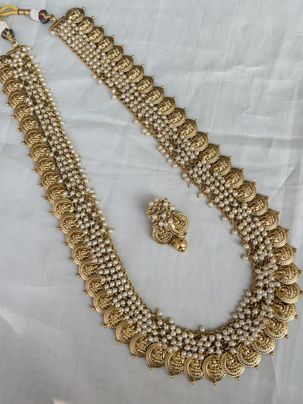 Premium antique lakshmi kasulu pearl haram