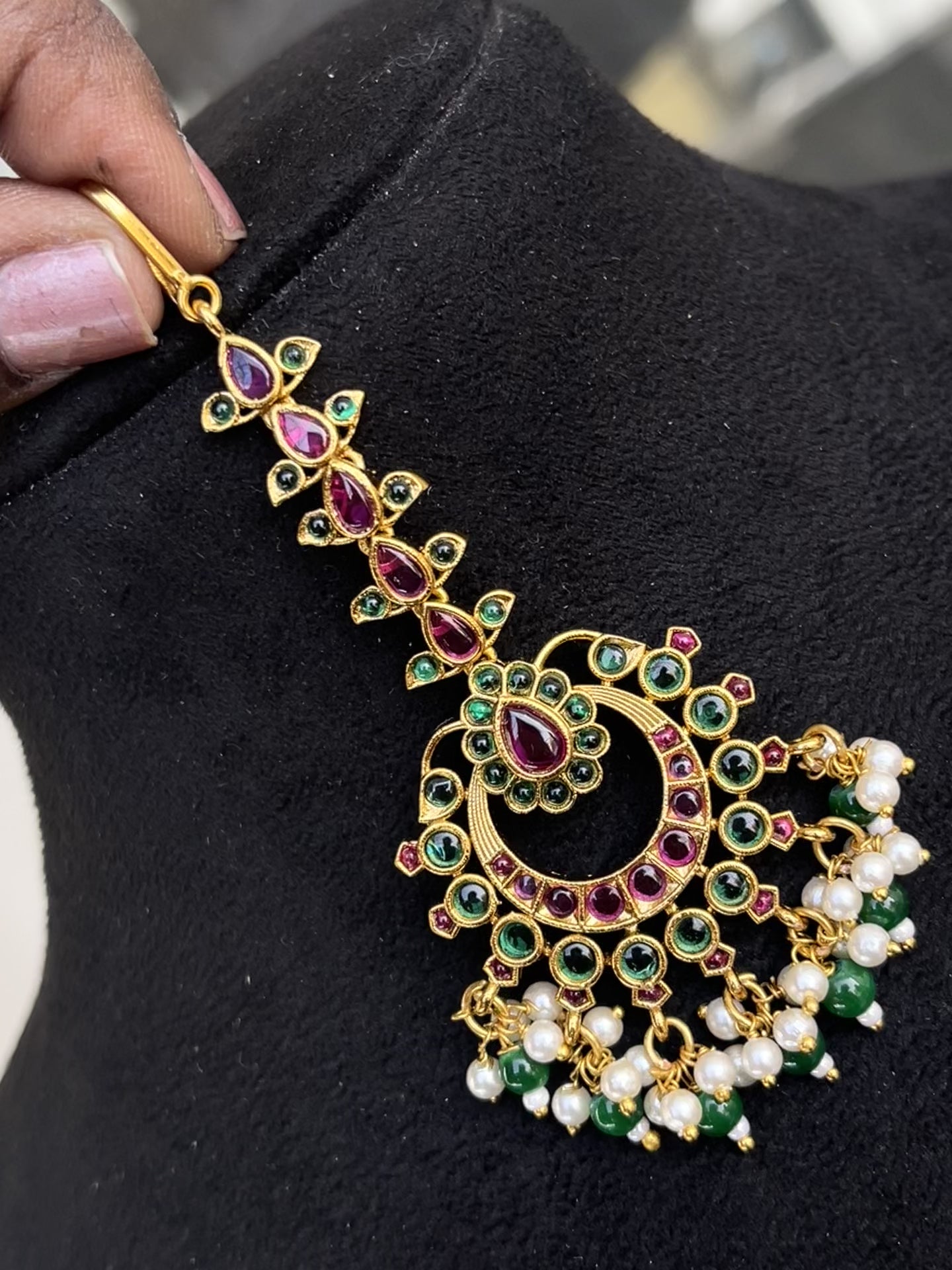 Multi Color Tikka with Pearls tk533
