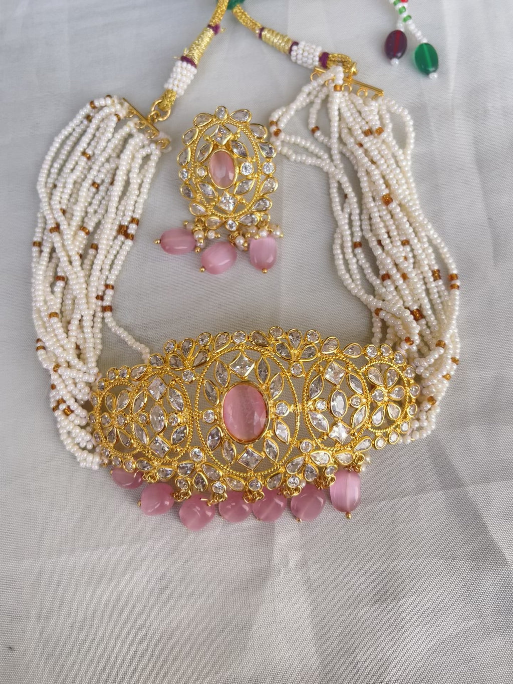 Uncut sugar pearl choker
