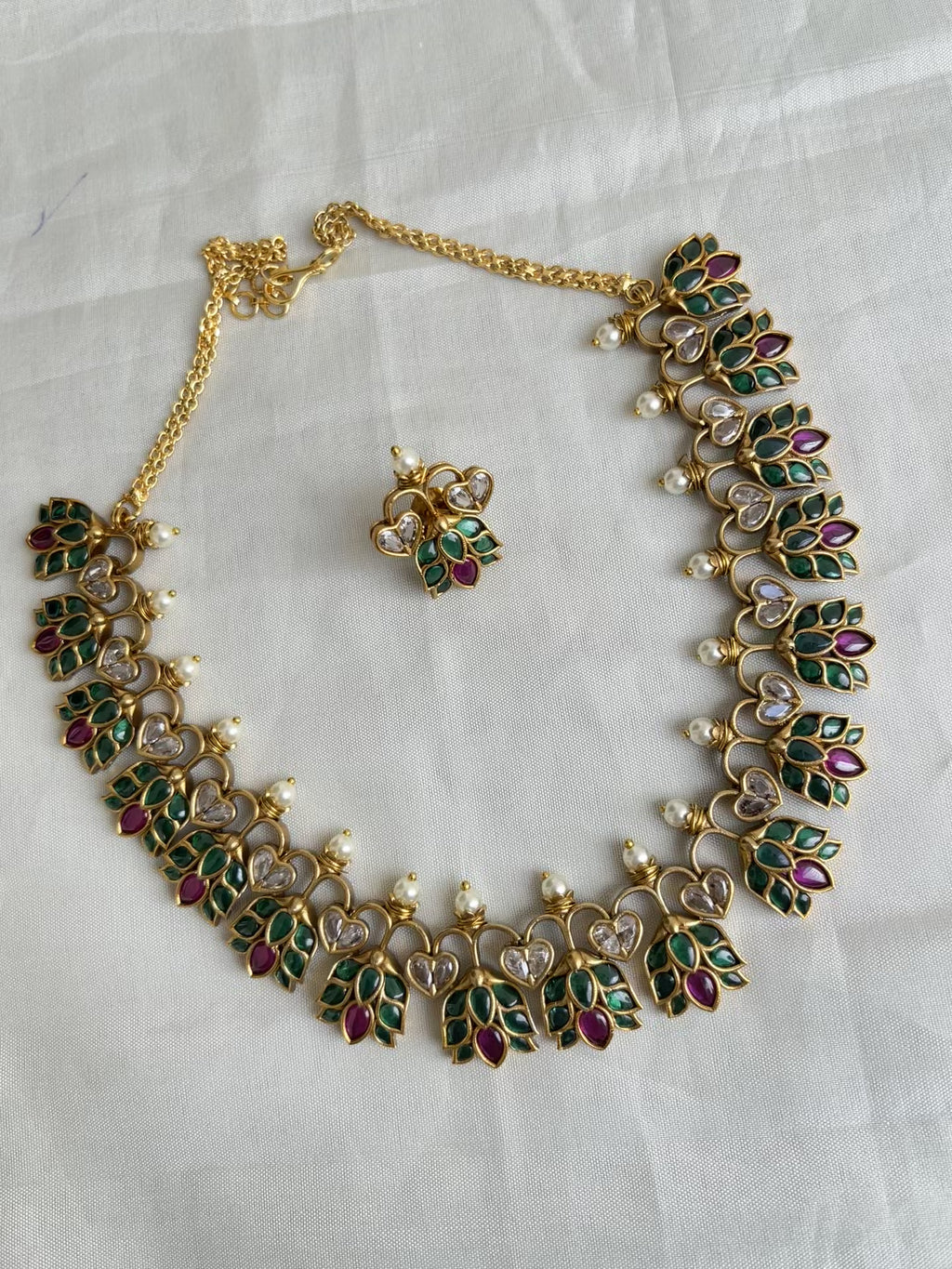 Green Lotus Kundan neckset ns0010