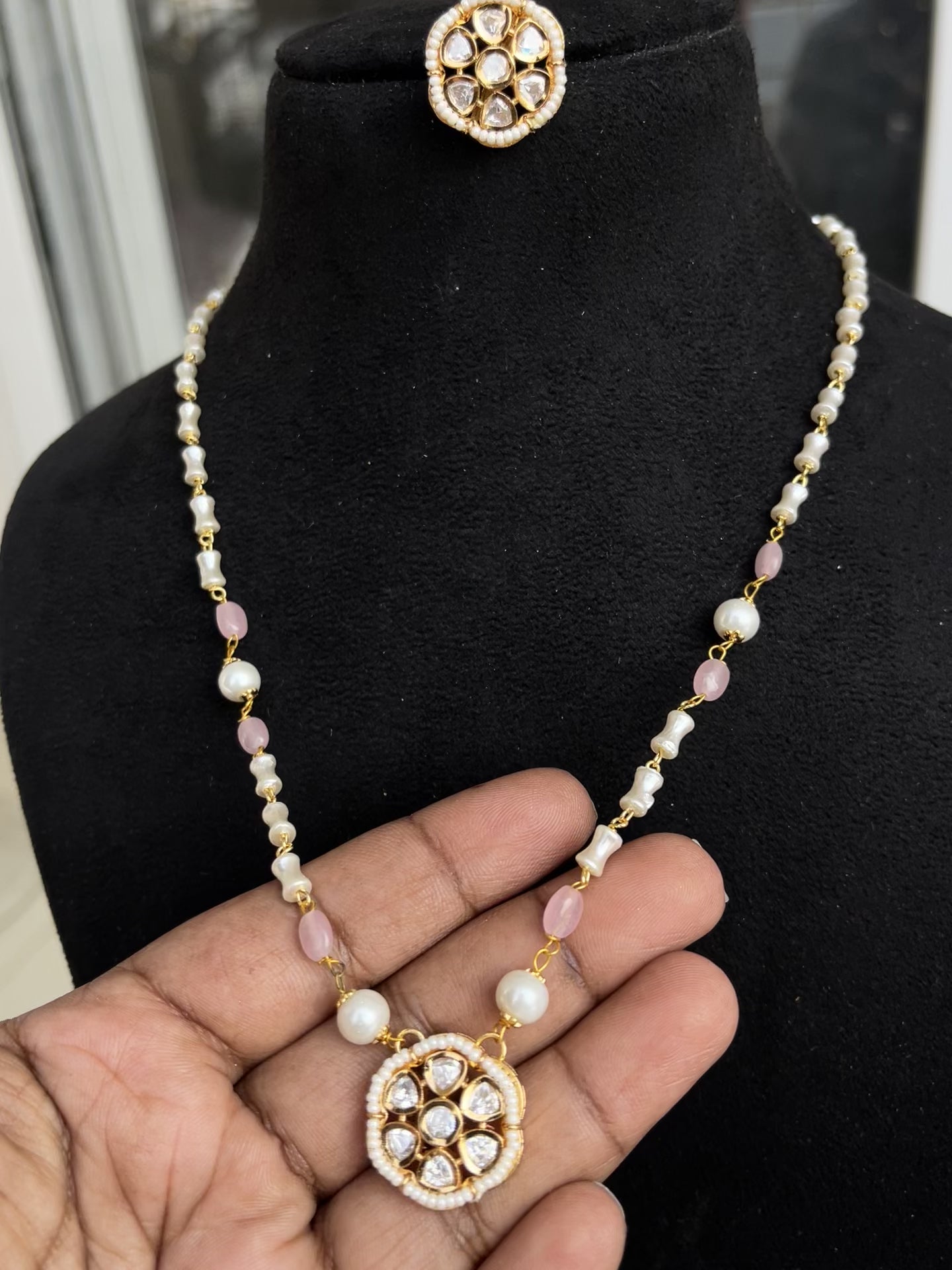 Kundan Pearl Chain pc009