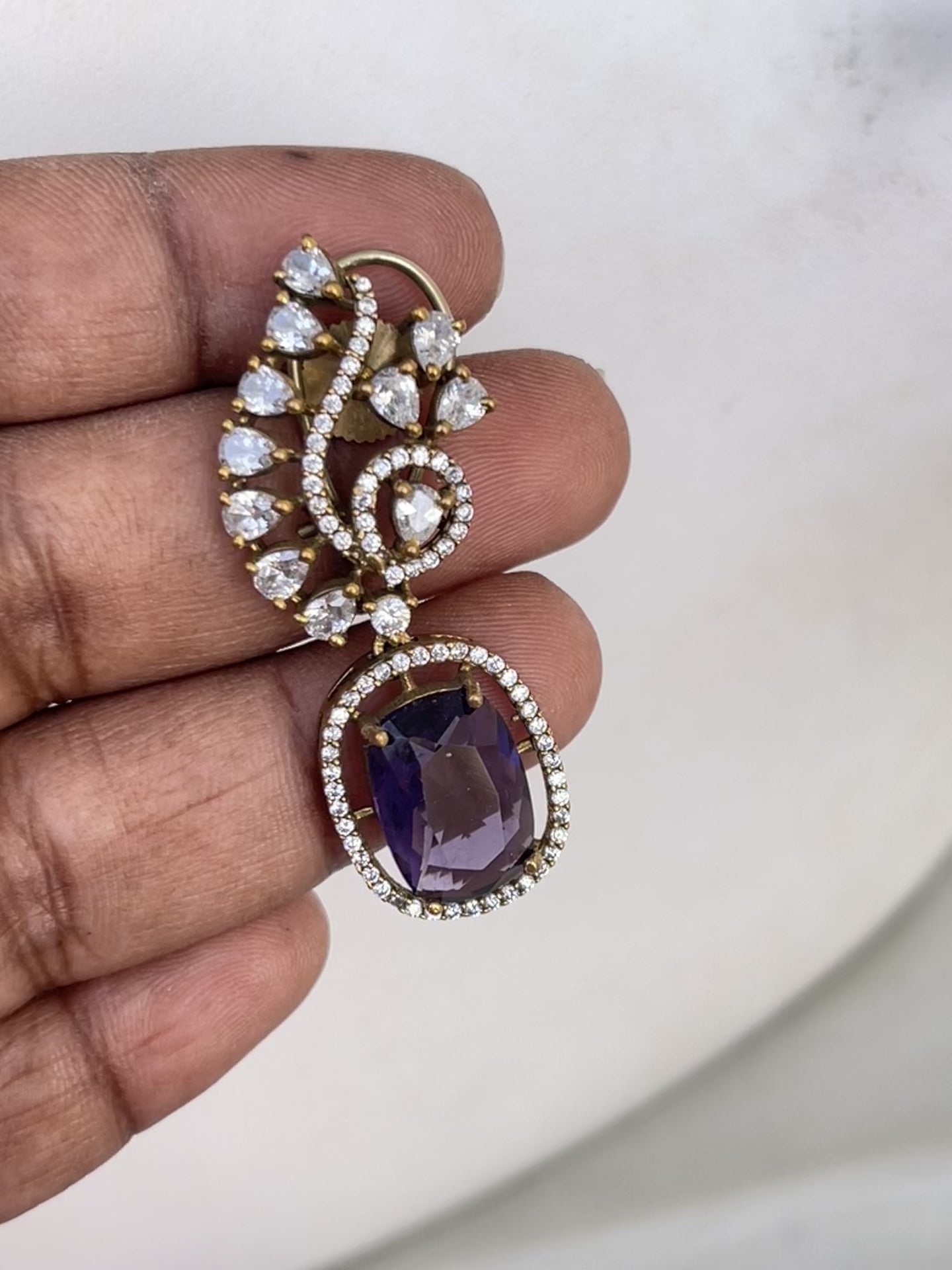 Purple Western earrings
