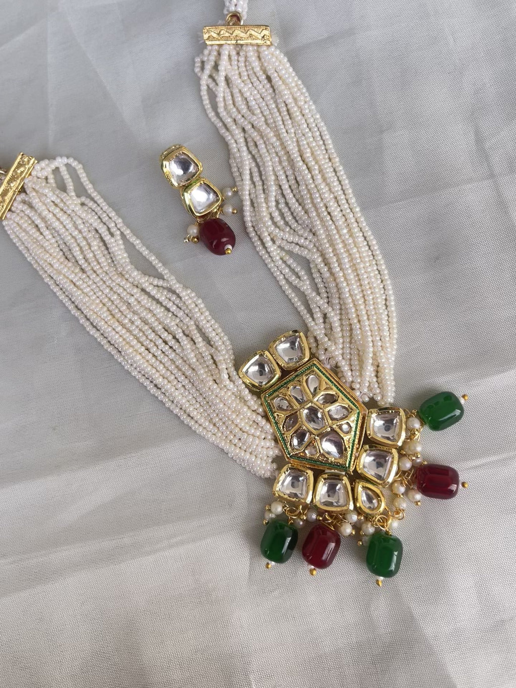 Kundan sugar pearl choker