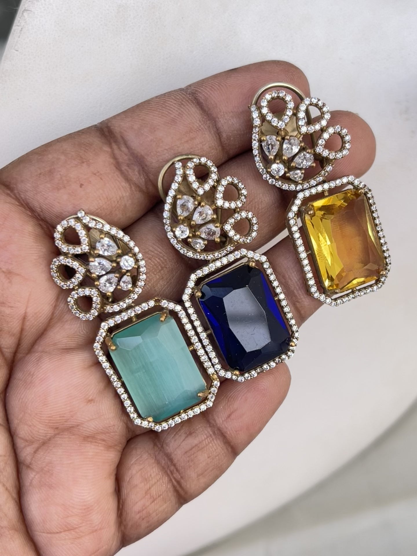 Western Diamond Finish Small Earrings
