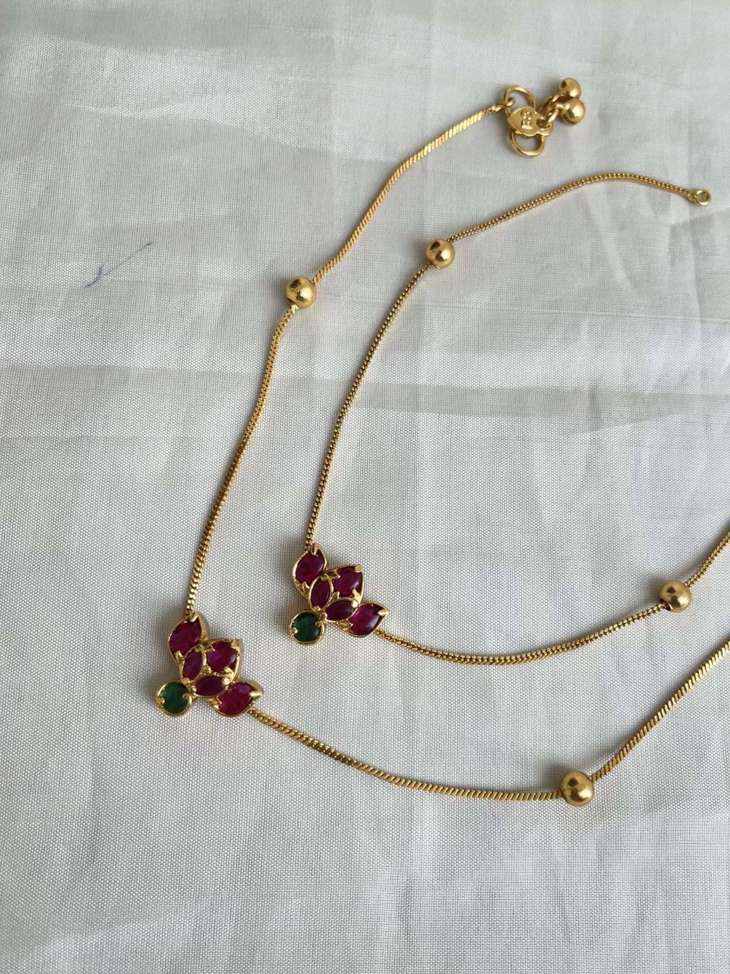 Kundan lotus simple anklet