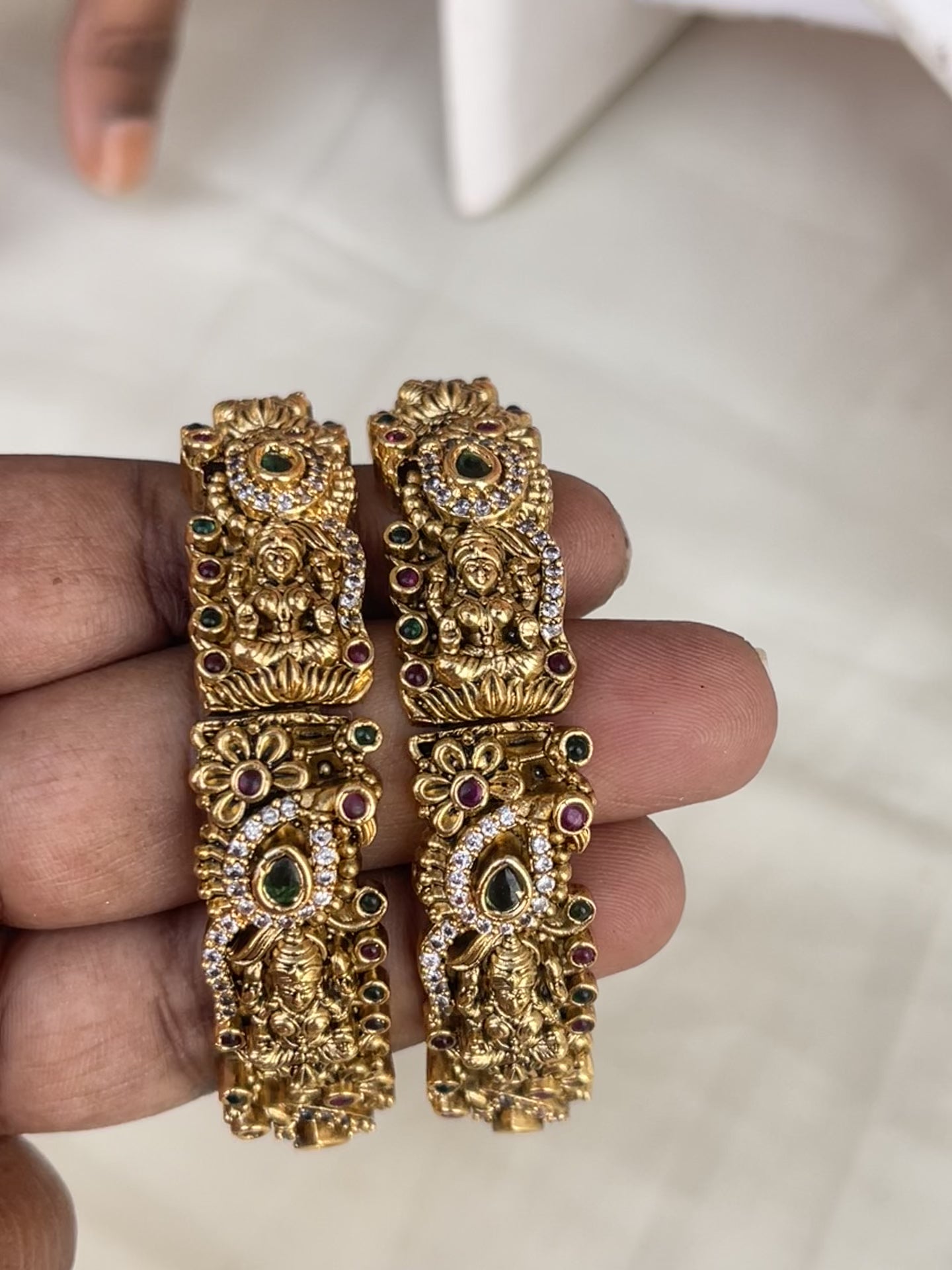 Pair of Nakshi adjustable bangles Lakshmi Devi Design