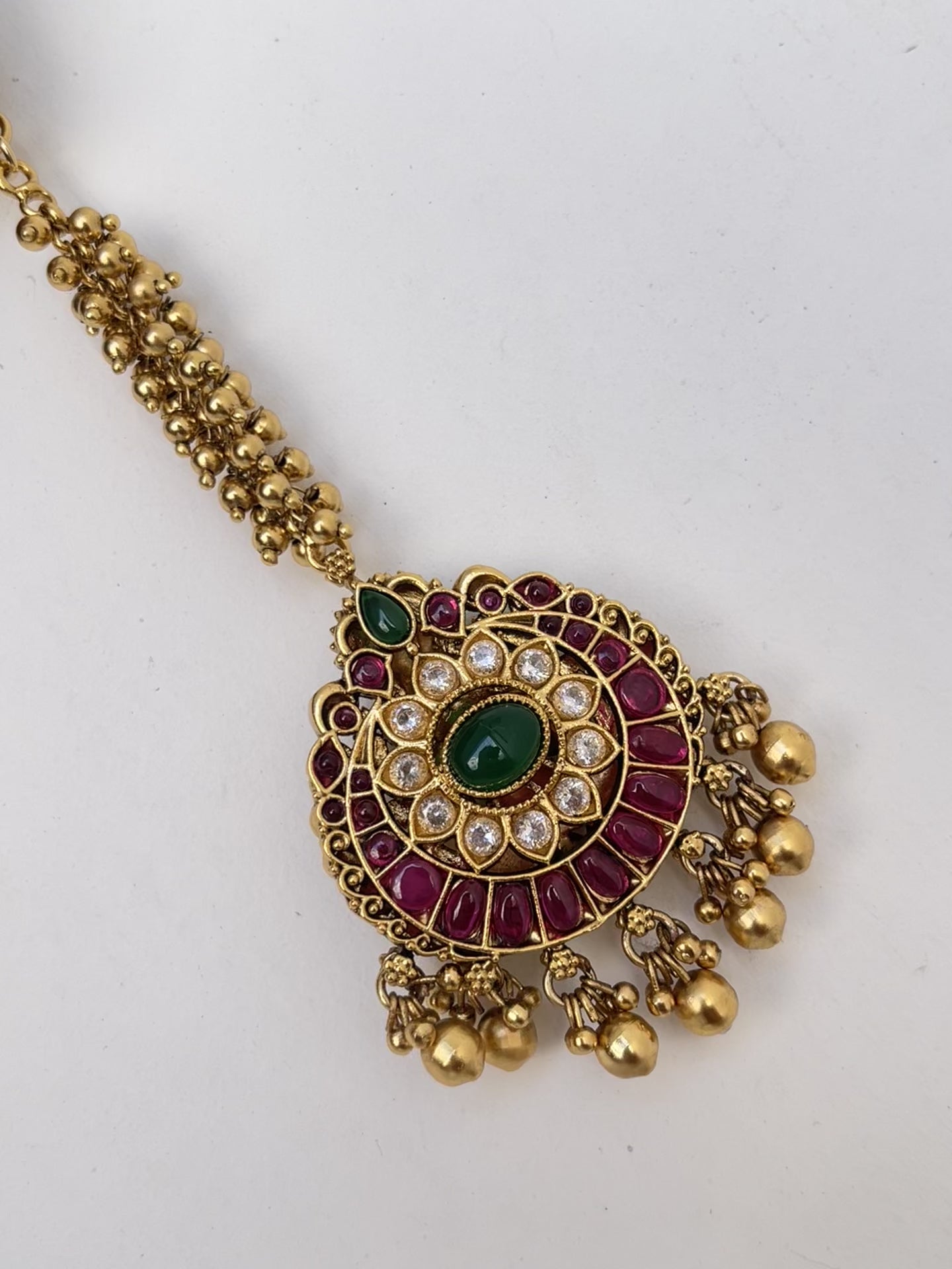 Reversible Antique Nakshi Maang Tikka