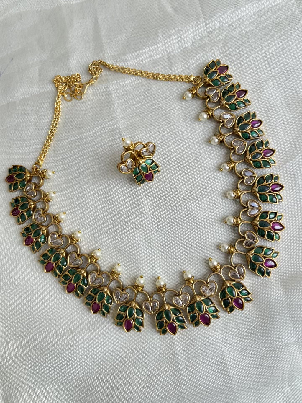 Green Lotus Kundan neckset ns0010