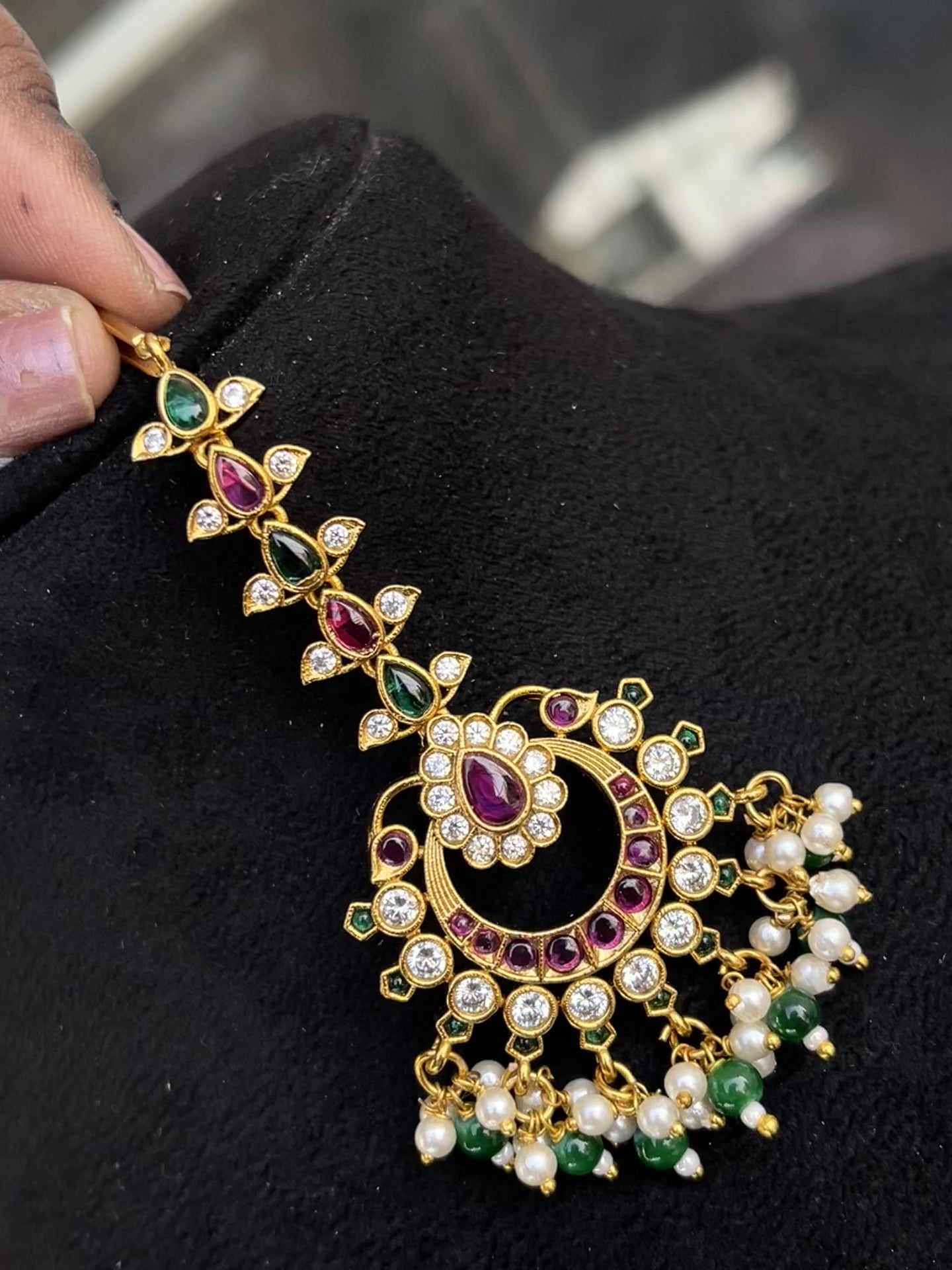 Multi Color Tikka with Pearls tk533