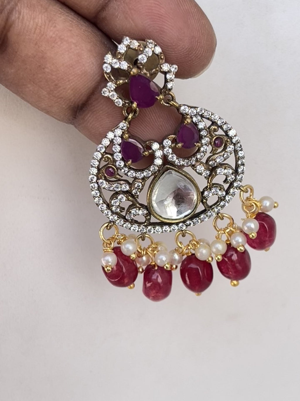 Victorian chandbali Earrings Small