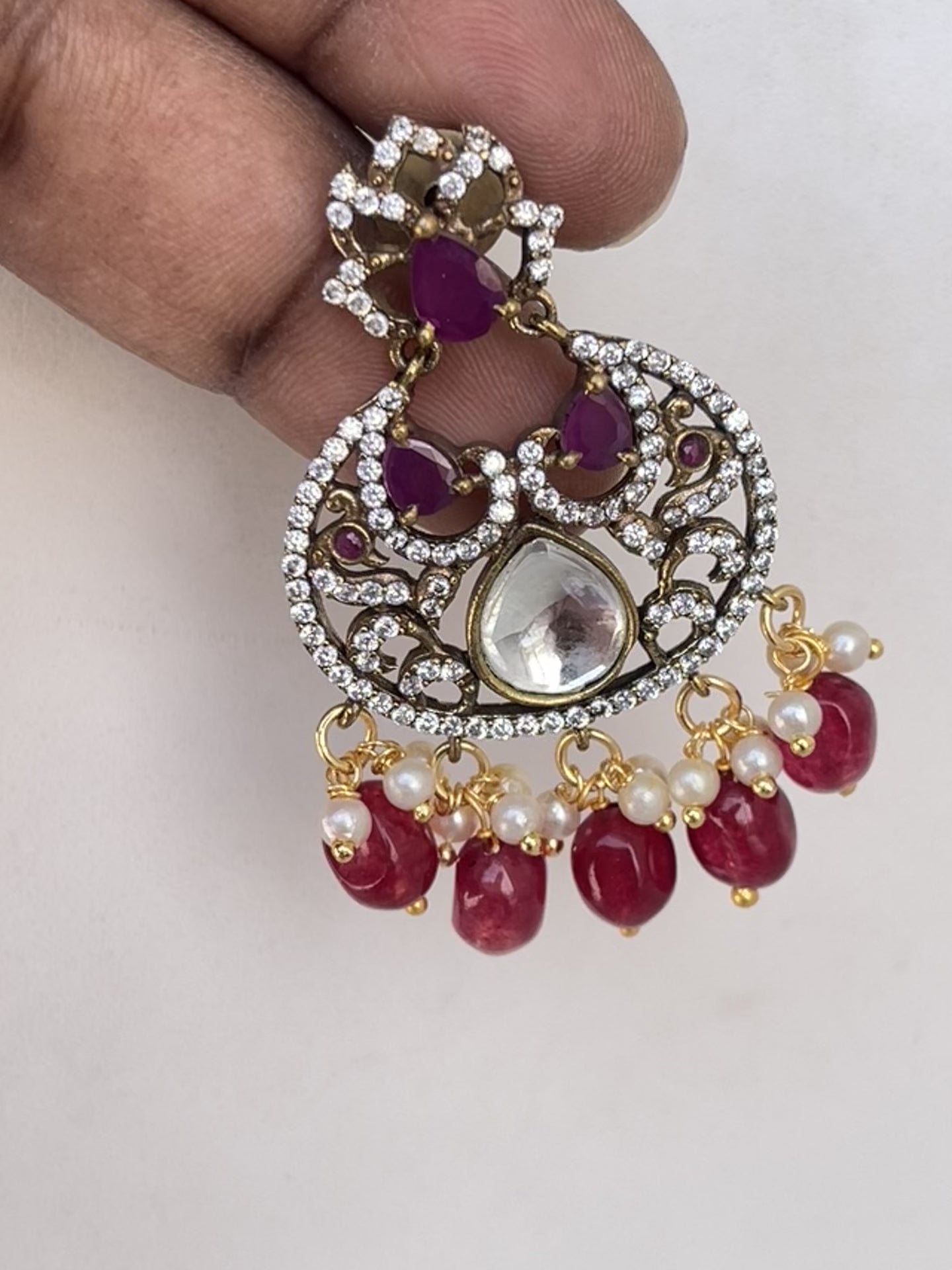 Victorian chandbali Earrings Small