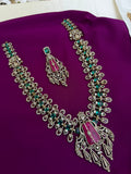 Mossanite emerald 3/4th neckset with earrings ns222