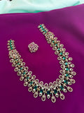 Mossanite emerald short neckset with studs ns212